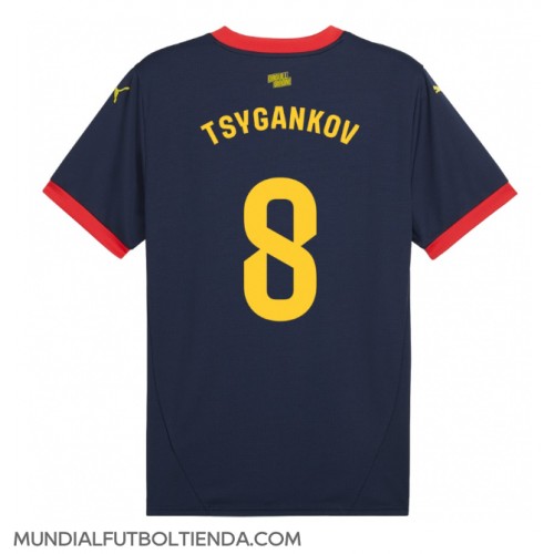 Camiseta Girona Viktor Tsyhankov #8 Segunda Equipación Replica 2024-25 mangas cortas